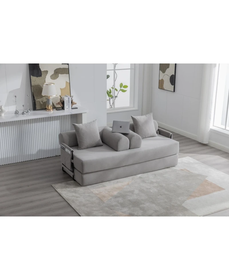 Streamdale Furniture Streamdale Foldable & Compressible Sofa with Metal Frame for Small Spaces