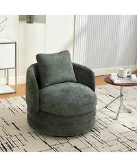 Streamdale Furniture 30"W Modern Round Swivel Barrel with Pillow