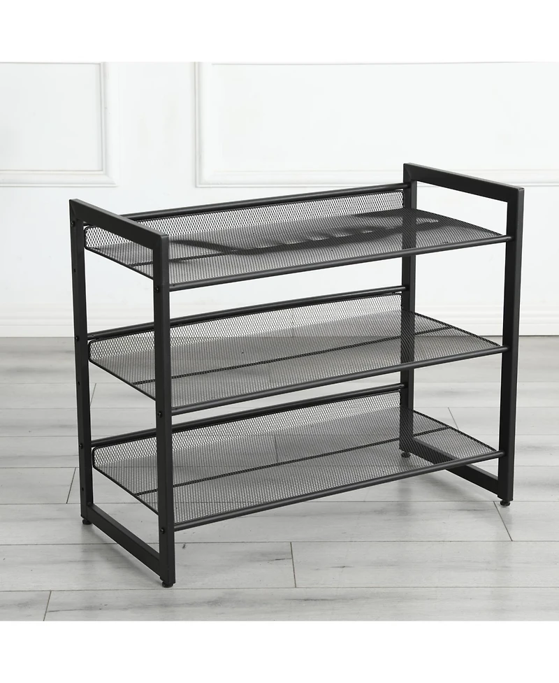 Streamdale Furniture 3-Tier Adjustable Shoe Rack Organizer for Entryway