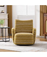 Streamdale Furniture Modern 360 Swivel Leisure Chair with Striped Armrest