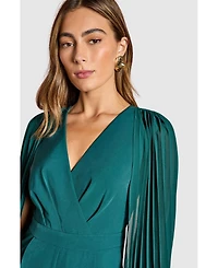 Coast Women's V Neck Pleated Long Sleeve Jumpsuit