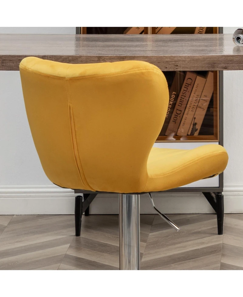 Streamdale Furniture Streamdale Upholstered Adjustable Swivel Barstools in Yellow, Set of 2