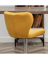 Streamdale Furniture Streamdale Upholstered Adjustable Swivel Barstools in Yellow, Set of 2