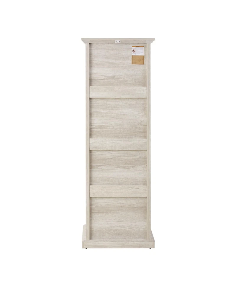 Streamdale Furniture Streamdale Modern Tall Storage Cabinet with Glass Doors & Shelves - White Finish