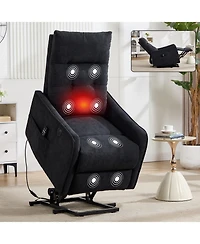 Streamdale Furniture Chenille Power Lift Recliner Chair with Massage & Heat for Elderly