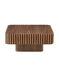 Streamdale Furniture Streamdale Modern Handcraft Drum Coffee Table, Walnut Color