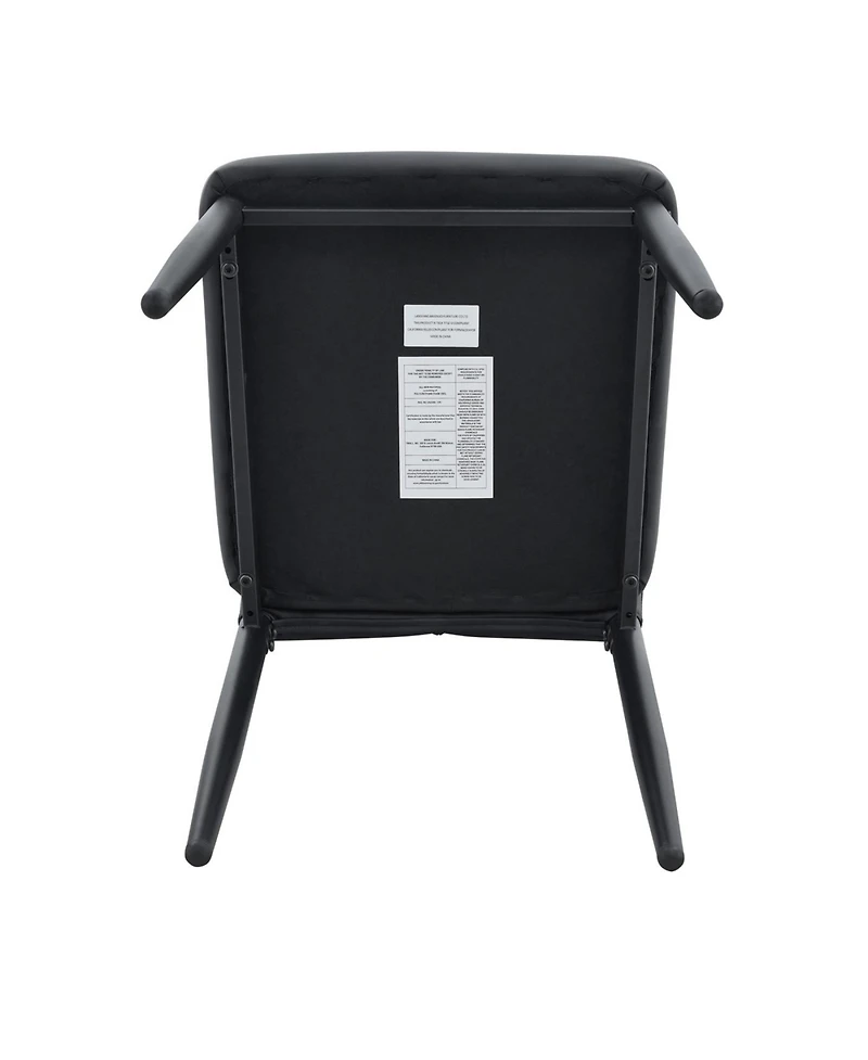 Streamdale Furniture Streamdale Set of 4 Black Dining Chairs, 37" High, Ergonomic Pu Backrest