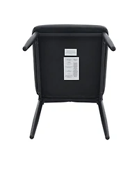 Streamdale Furniture Streamdale Set of 4 Black Dining Chairs, 37" High, Ergonomic Pu Backrest