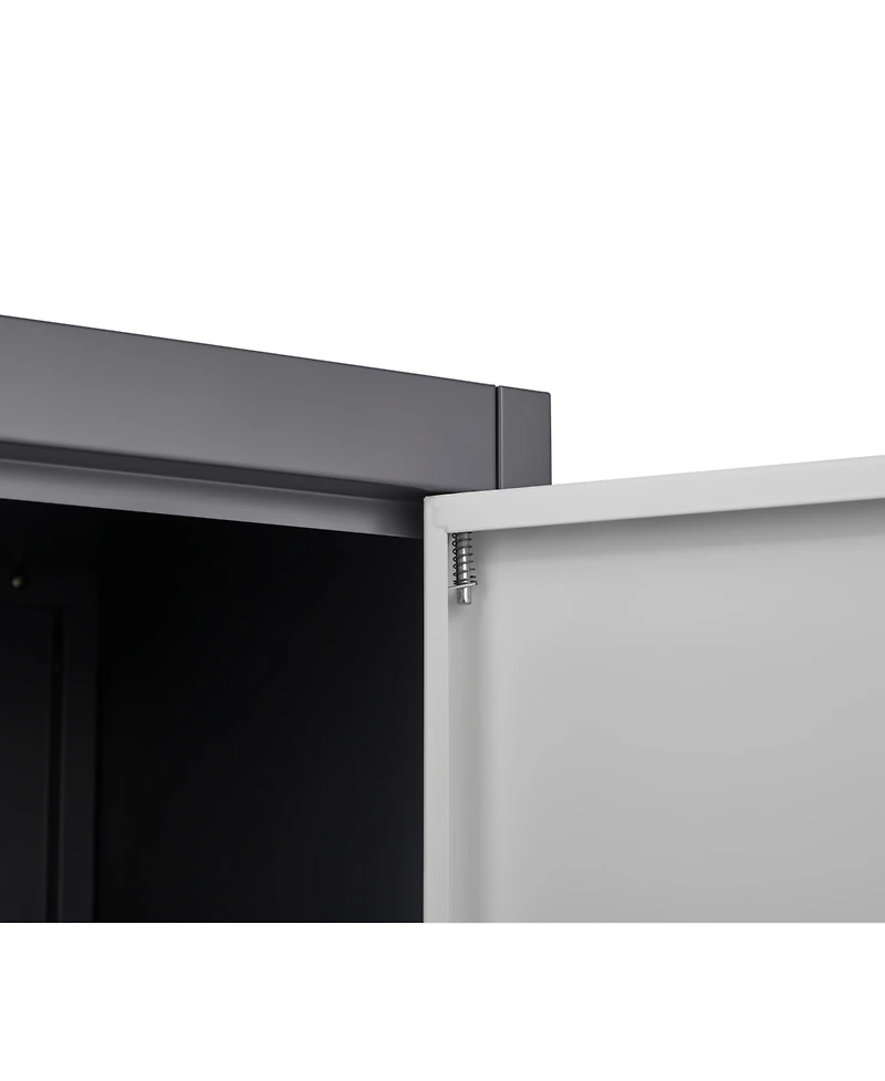 Streamdale Furniture Metal Large-Capacity Wardrobe with Hanging Rod and Compartments