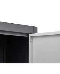 Streamdale Furniture Metal Large-Capacity Wardrobe with Hanging Rod and Compartments