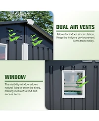 Streamdale Furniture Streamdale Metal Outdoor Storage Shed 6FT x 4FT, Steel Utility Tool Shed for Backyard Garden Patio Lawn, Gray