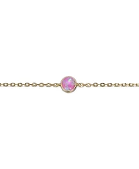 14K Gold Plated with Pink Cubic Zirconia Adjustable Bracelet
