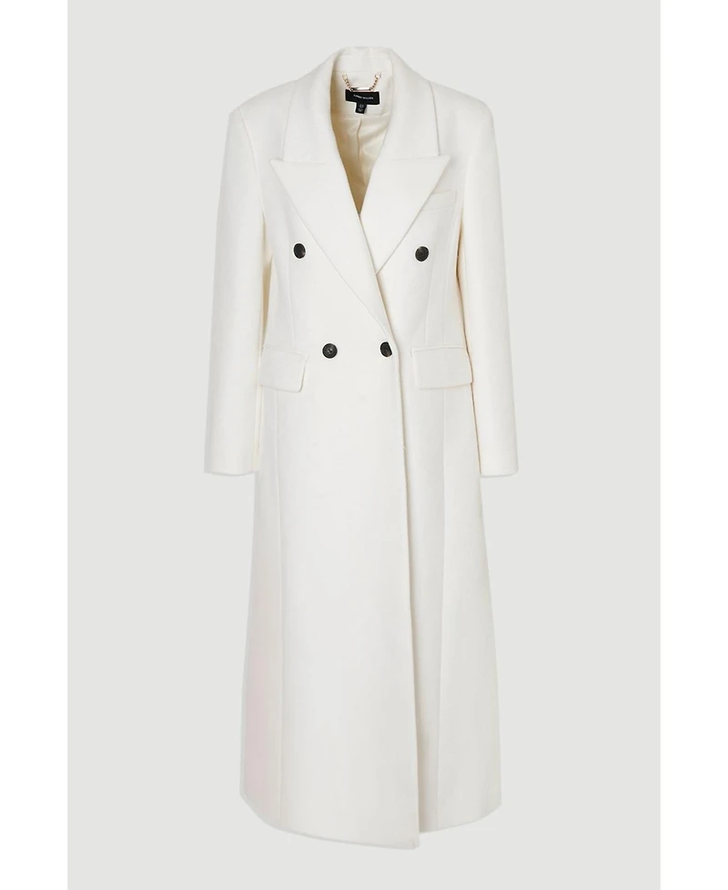 Karen Millen Women's Brushed Wool Double Breasted Maxi Coat