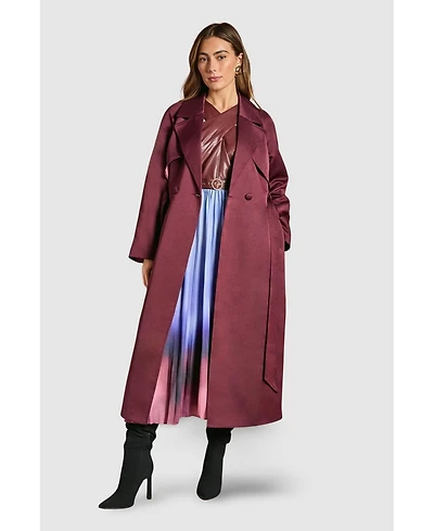 Coast Women's Satin Occasion Belted Trench Coat