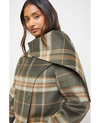 Oasis Women's Check Scarf Longline Jacket Coat