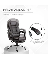 Homcom Executive Office Chair with Footrest, Padded Armrests,