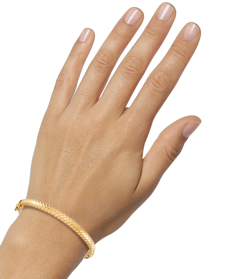 Macy's Textured Bracelet in 14K Yellow Gold Over Sterling Silver