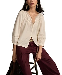 Lucky Brand Women's Lace Long-Sleeve Shirt