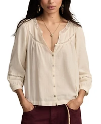 Lucky Brand Women's Lace Long-Sleeve Shirt