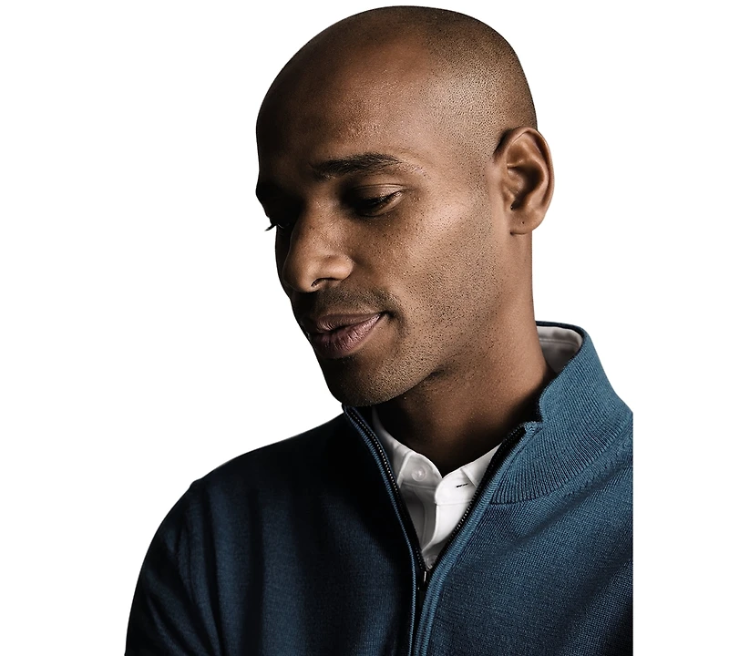 Charles Tyrwhitt Men's Quarter-Zip Long-Sleeve Sweater