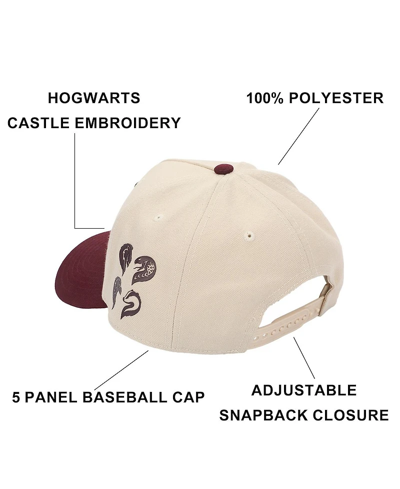 Harry Potter Men's Hogwarts Castle White Polywool A-Frame Baseball Hat
