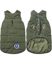 Blueberry Pet Windproof Waterproof Quilted Dog Puffer Jacket with Dual Zipped Leash Opening