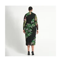 Estelle Plus Fiora Long Sleeve Mesh Dress