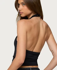 Edikted Women's Coraline Button Cutout Halter Top