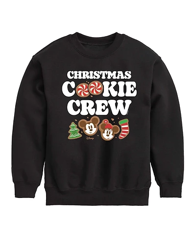 Disney Boys' 8-20 Mickey and Minney Christmas Cookie Crewneck Graphic Long-Sleeve Sweatshirt