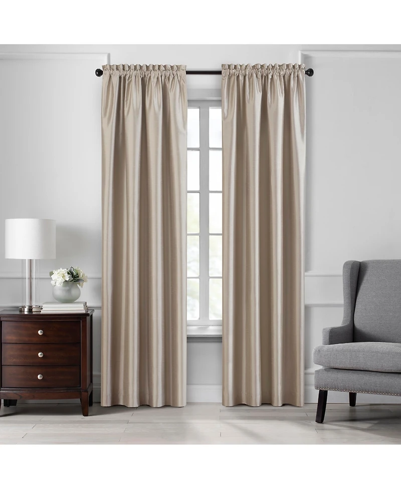 Elrene Home Fashions Colette Faux Silk Blackout Window Curtain