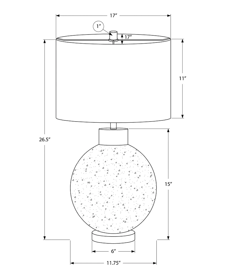 Monarch Specialties Lighting 27" Plastic Table Lamp