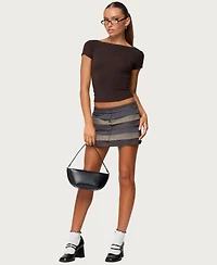 Edikted Women's Kezi Mixed Pattern Tailored Mini Skirt