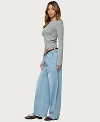 Edikted Women's Loria Striped Boat Neck Top