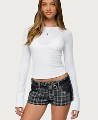 Edikted Women's Kuini Ribbed Long Sleeve T Shirt