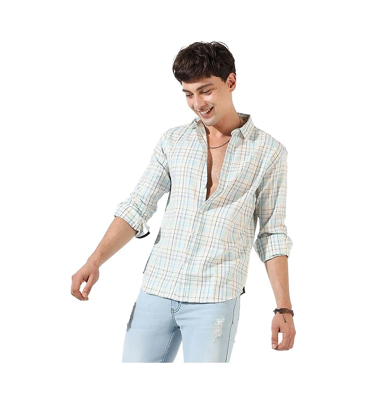 Campus Sutra Men's Multicolour Checkered Regular Fit Casual Shirt