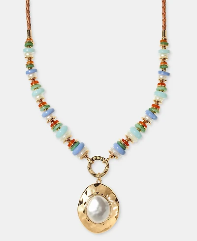 Style & Co Mixed Stone & Imitation Pearl Pendant Necklace, 28-4/5" + 3" extender, Macy's Exclusive