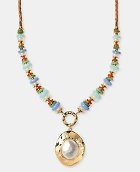 Style & Co Mixed Stone & Imitation Pearl Pendant Necklace, 28-4/5" + 3" extender, Macy's Exclusive