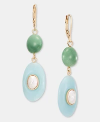 Style & Co Stone & Imitation Pearl Double Drop Earrings, Macy's Exclusive