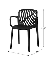 Outdoor Modern Stackable Patio Dining Armchairs (Set of 2)