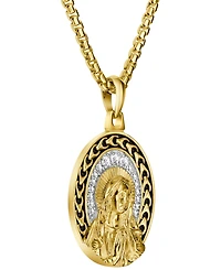 Bulova Men's Gold Plated Blessed Mary Pendant Necklace