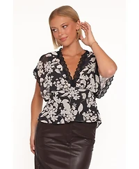 Petal and Pup Women's Romantic Lace V-Neck Top