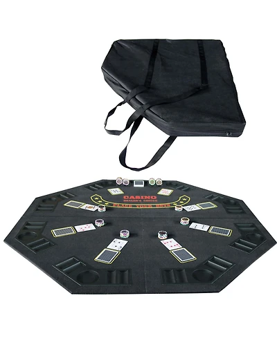Flynama Folding Octagon Poker Tabletop with Cup Holders & Chip Racks for 8 Players
