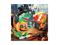 Mondawe Blow up Inflatable Pumpkin Dinosaur Yard Decoration with Built-in Led Lights