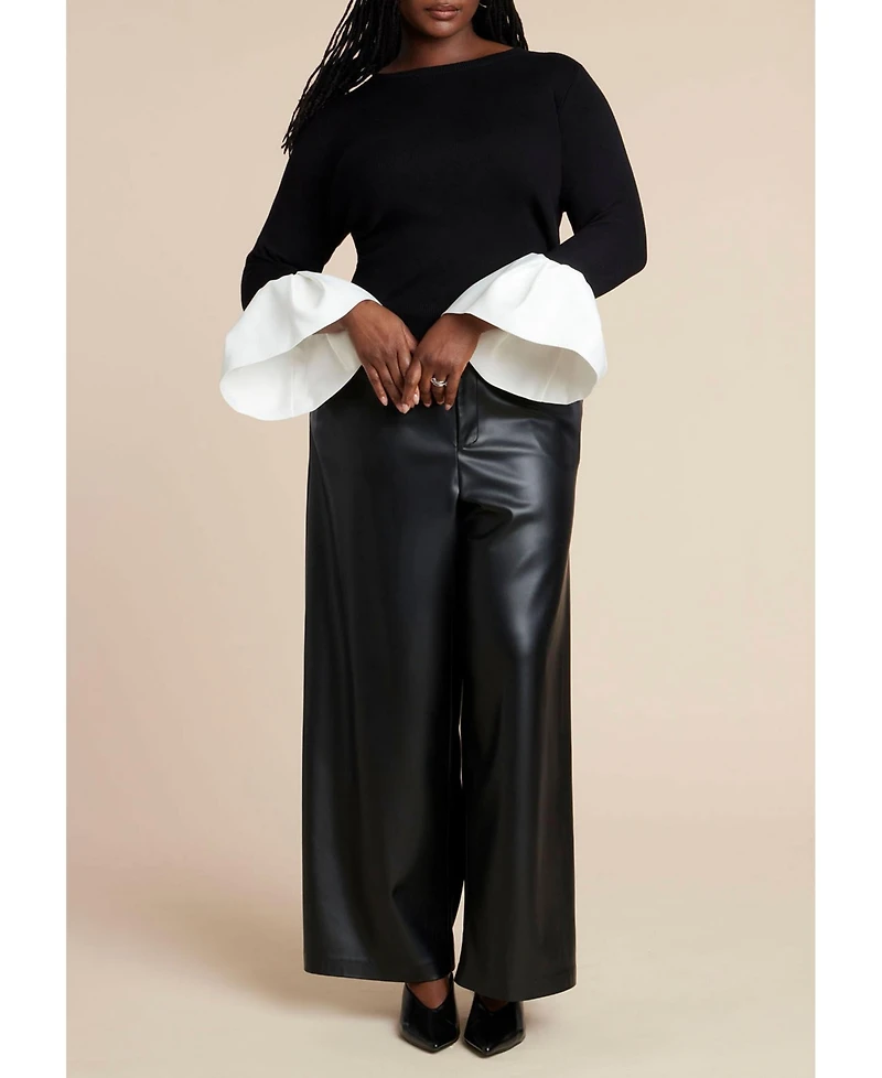 Eloquii Women's Plus Bubble Sleeve Sweater