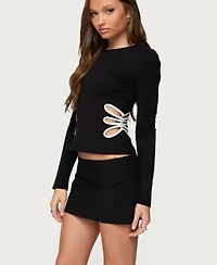 Edikted Women's Contrast Cut Out Long Sleeve Top