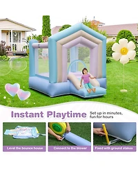 Sugift Kids Bounce House with Slide and Basketball Rim Bouncy Castle for Party without Blower
