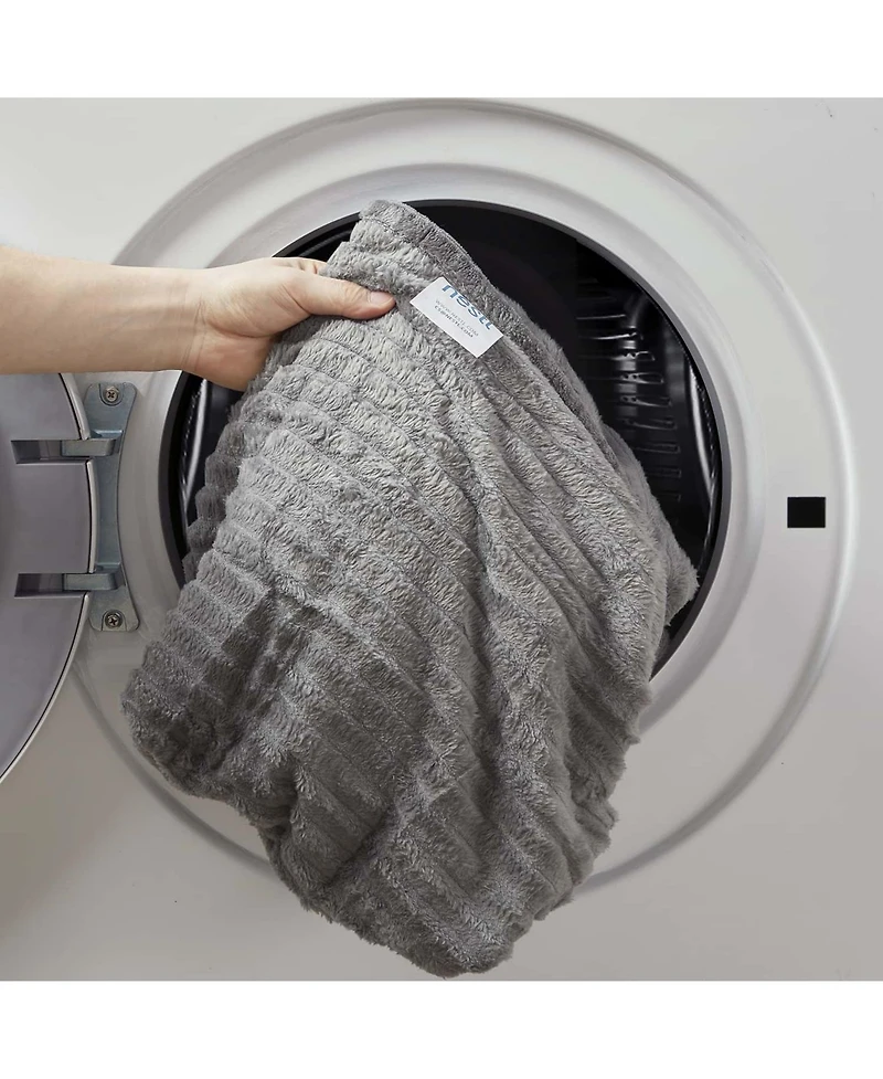 Ultra Soft & Light Ribbed Fleece Blanket - Throw/Travel 50"x60"