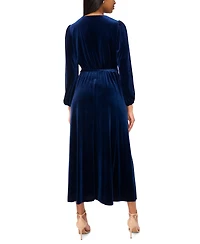 Msk Women's Long-Sleeve Stretch-Velvet Dress