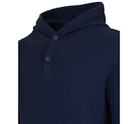 Blue Ice Men's Regular-Fit Waffle Knit Thermal Henley Hoodie