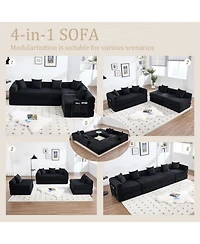 Streamdale Furniture Convertible Folding Sofa Bed with Pillow Back Handrail and Memory Foam